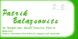 patrik balazsovits business card